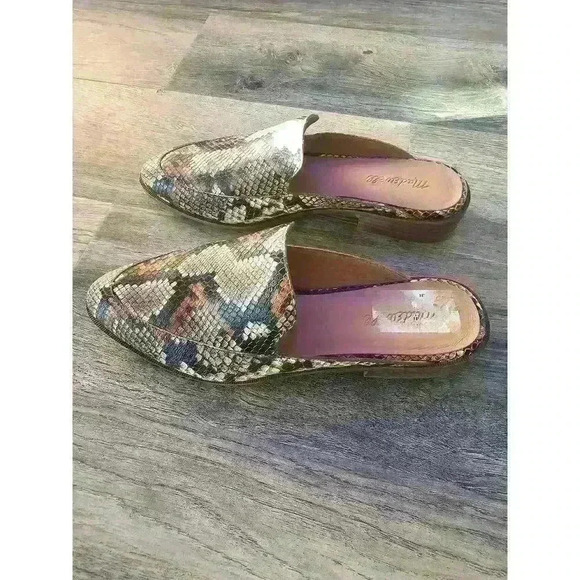 Madewell SnakeMadewell The Frances Loafer Mule Snake Embossed sz 10 - Picture 5 of 5
